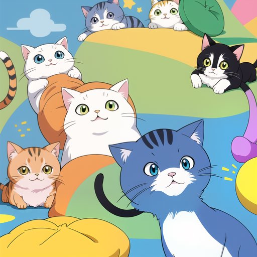 Mae a cat anime style